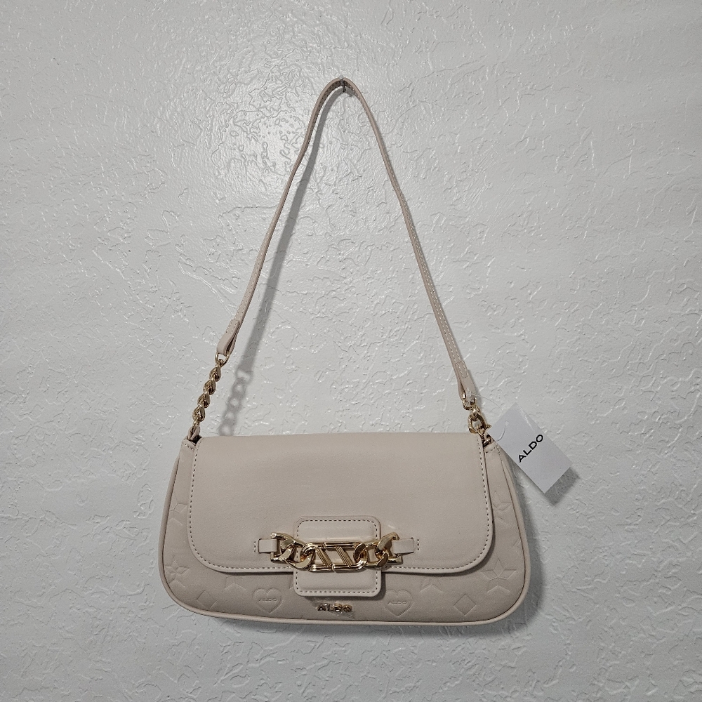 NWT ALDO light pink Gold Chain Shoulder Bag purse Y2K Style Hearts Stars